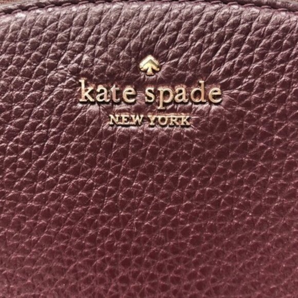 KATE SPADE Leather Rima Half Moon Wristlet Chocolate Cherry - Picture 6 of 13